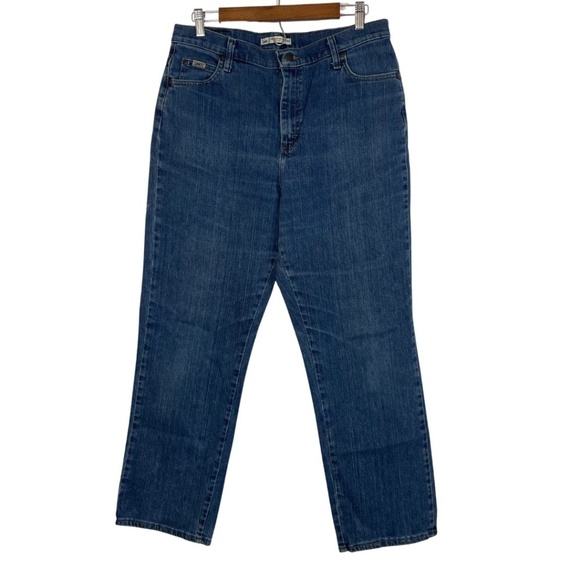 ❌SOLD Lee Relaxed Straight Leg at the Waist Denim Jeans, Medium Wash, Size 14 S - Picture 1 of 6